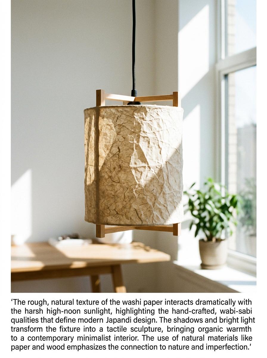 Why Organic Textures Define Modern Japandi Lighting Fixtures